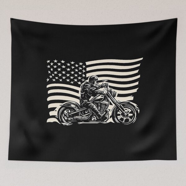 Item preview, Motorcycle Life in The USA American Flag Motorbike Motorcyclist Biker Harley Independence Day Patriotic 4th Of July designed and sold by Cr320.