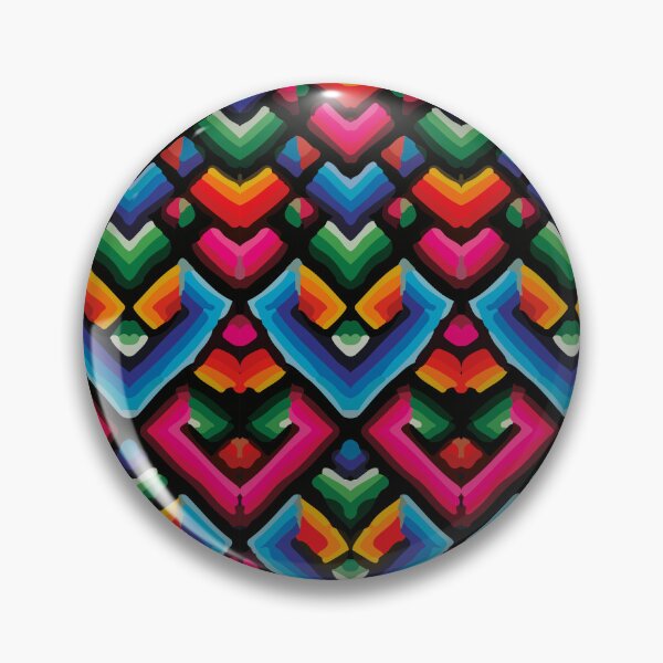 Item preview, Psychedelic texture dopamine decor geometric multicolor huichol fabric designed and sold by T-Mex.