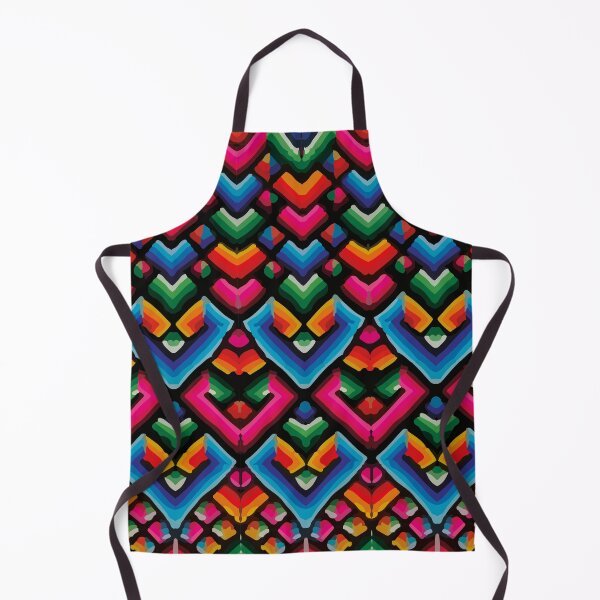 Item preview, Psychedelic texture dopamine decor geometric multicolor huichol fabric designed and sold by T-Mex.
