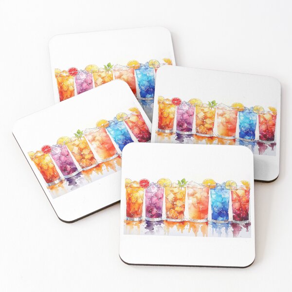 Item preview, Set of cocktails in glasses designed and sold by katerinasf.