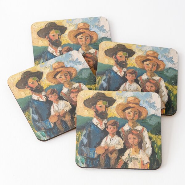 Item preview, A family | Painting in the style of Vincent van Gogh designed and sold by ComicsFactory.