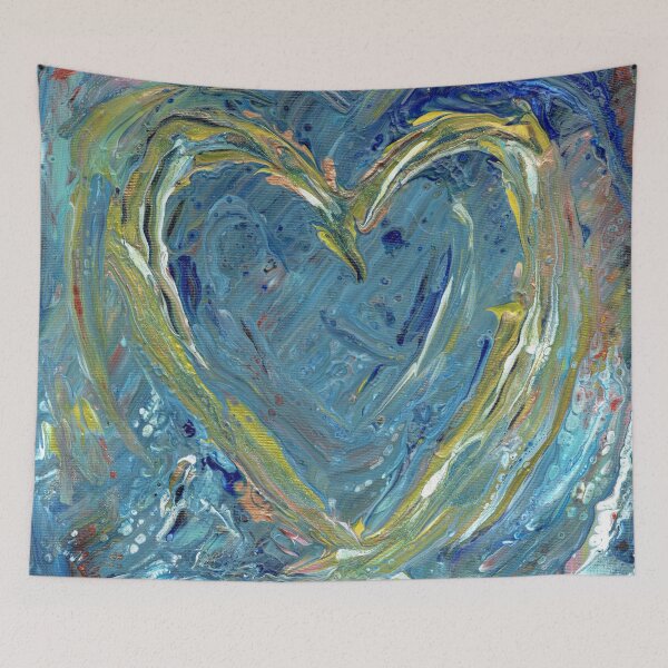 Item preview, Heart of Love Paint Pour designed and sold by LymphomaLass.