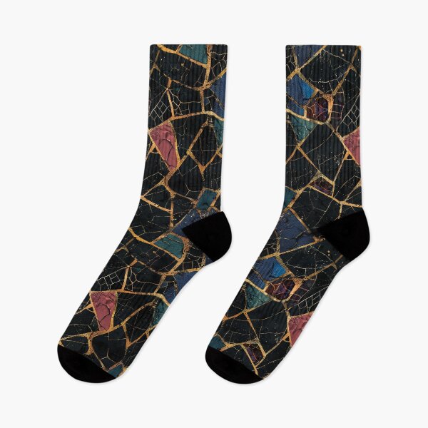 Item preview, Kintsugi Harmony: Black, Dark Blue, and Burgundy  Pattern designed and sold by 33wolvesdesigns.