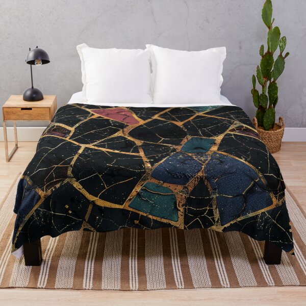 Item preview, Kintsugi Harmony: Black, Dark Blue, and Burgundy Pattern designed and sold by 33wolvesdesigns.