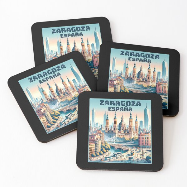 Item preview, Vintage retro Zaragoza España spain Landmarks Skyline. designed and sold by Unitepeople.