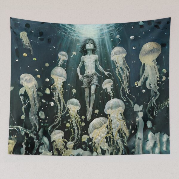 Item preview, Human-Mermaid Hybrid and Jellyfish - Desperate Boy designed and sold by MarinaFila.