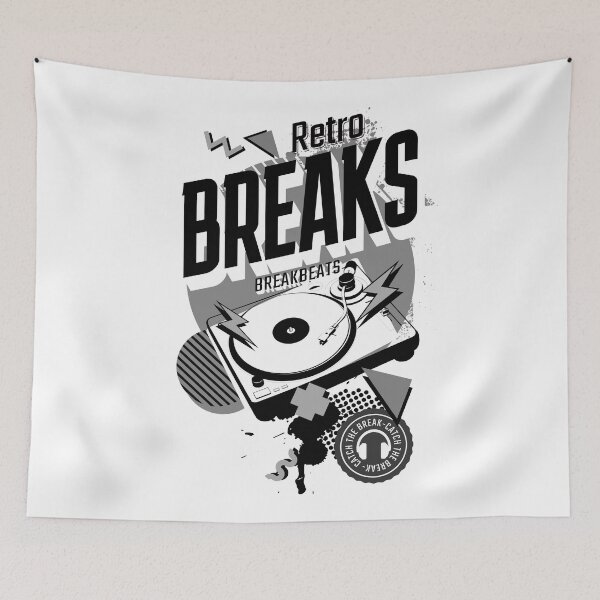 Item preview, BREAKBEAT  - Retro Breaks Turntable (Black/Grey)  designed and sold by Discothreadz.