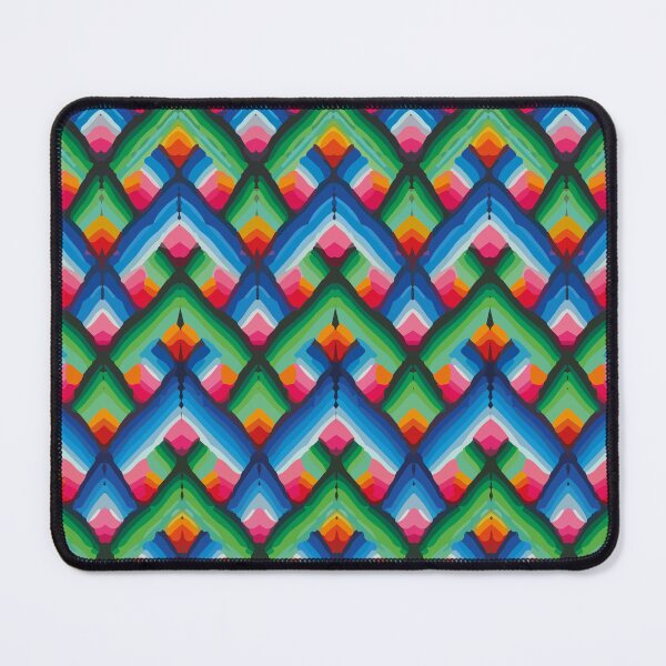 Item preview, Green blue psychedelic chevron gradient huichol mexican folk art designed and sold by T-Mex.