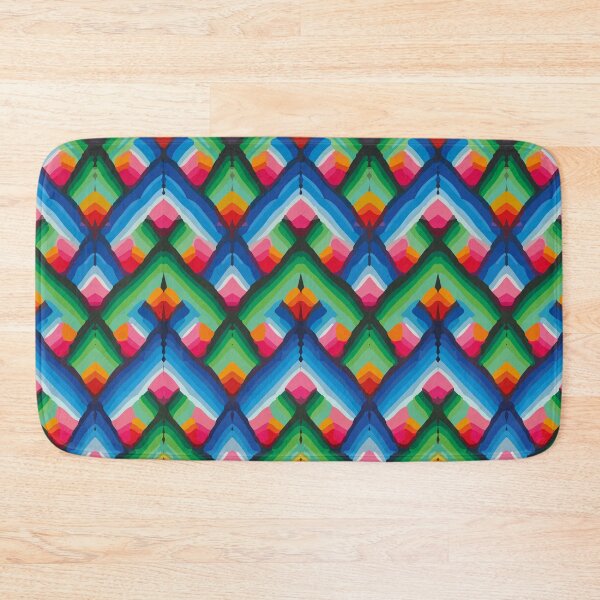 Item preview, Green blue psychedelic chevron gradient huichol mexican folk art designed and sold by T-Mex.