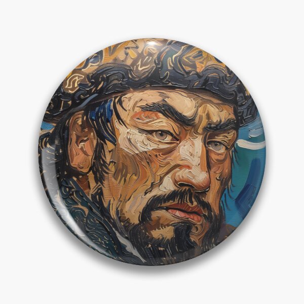 Item preview, A Mongolian man | Painting in the style of Vincent van Gogh designed and sold by ComicsFactory.