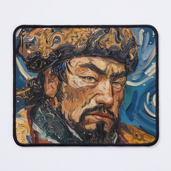 Item preview, A Mongolian man | Painting in the style of Vincent van Gogh designed and sold by ComicsFactory.