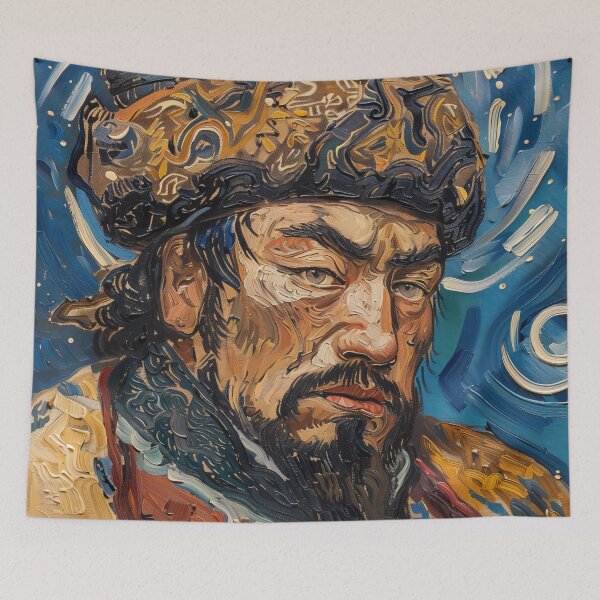 Item preview, A Mongolian man | Painting in the style of Vincent van Gogh designed and sold by ComicsFactory.