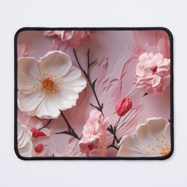 Item preview, 3 D Floral Pattern in Pastel Pink and White designed and sold by MargaretFasDes.