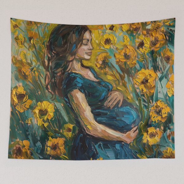 Item preview, A pregnant woman | Painting in the style of Vincent van Gogh designed and sold by ComicsFactory.