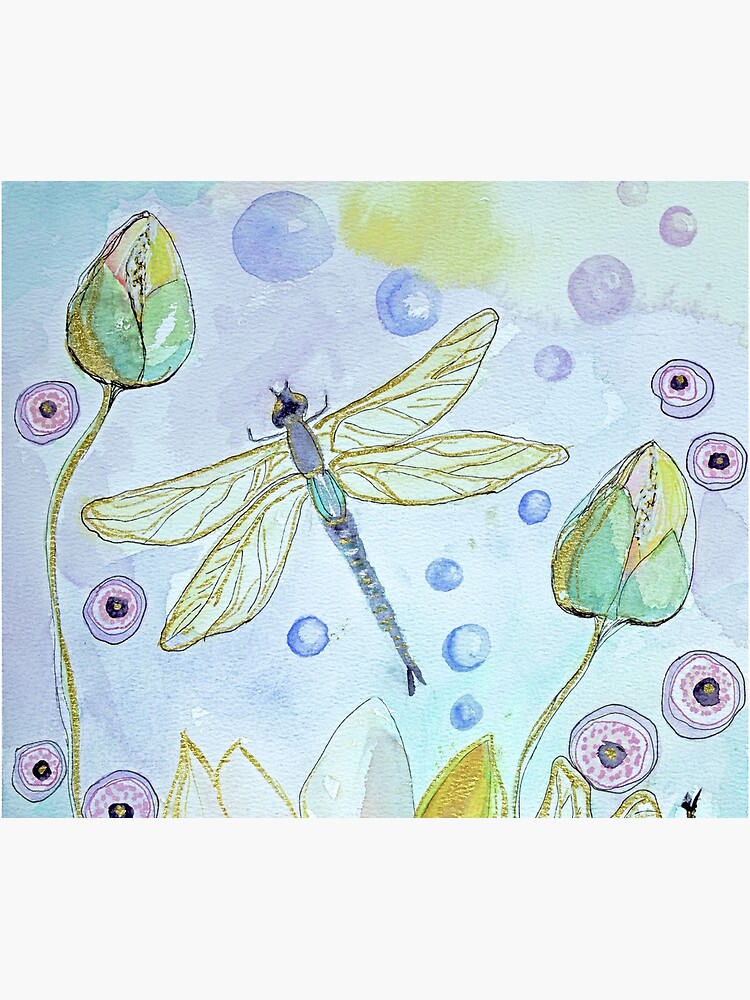 Thumbnail 5 of 5, Shower Curtain, Dragonflys in my garden designed and sold by BirgitteB.