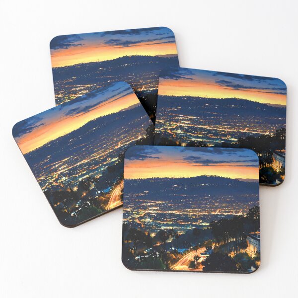 Item preview, Cliffside View of City of Night - Sunrise designed and sold by AmberRoseWrites.