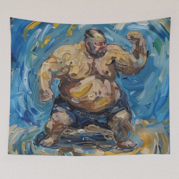 Item preview, A Sumo Fighter | Painting in the style of Vincent van Gogh designed and sold by ComicsFactory.