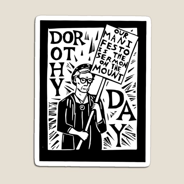 Vista previa del artículo con la obra «Dorothy Day "Nuestro Manifiesto es el Sermón de la Montaña" Cita del Trabajador Católico», diseñado y vendido por SarahFullerArt.