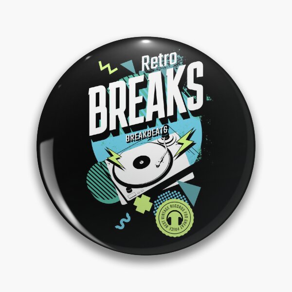 Item preview, BREAKBEAT  - Retro Breaks Turntable (white/blue/green) designed and sold by Discothreadz.