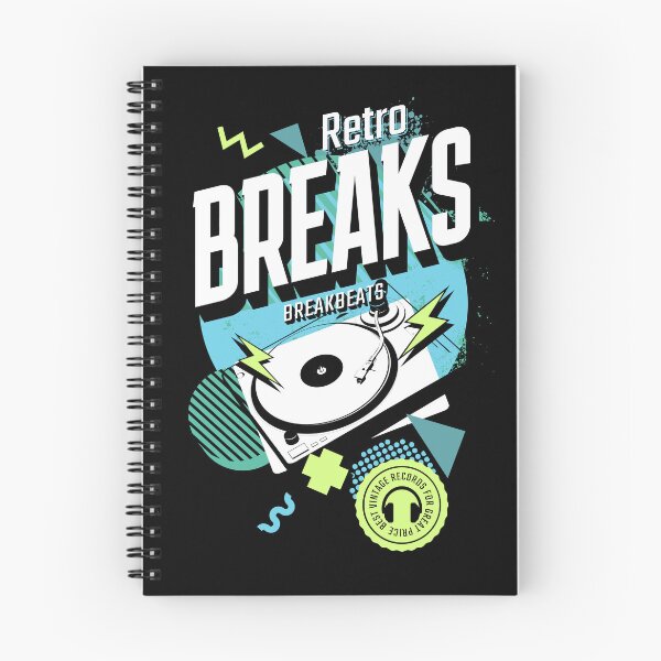 Item preview, BREAKBEAT  - Retro Breaks Turntable (white/blue/green) designed and sold by Discothreadz.