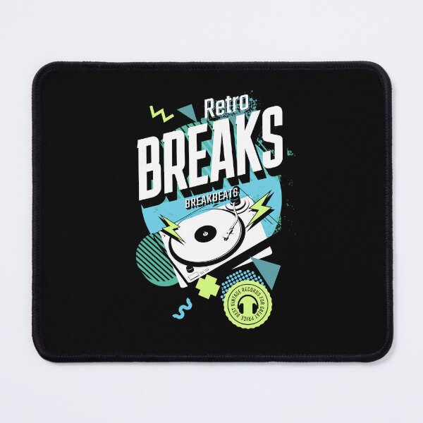 Item preview, BREAKBEAT - Retro Breaks Turntable (white/blue/green) designed and sold by Discothreadz.