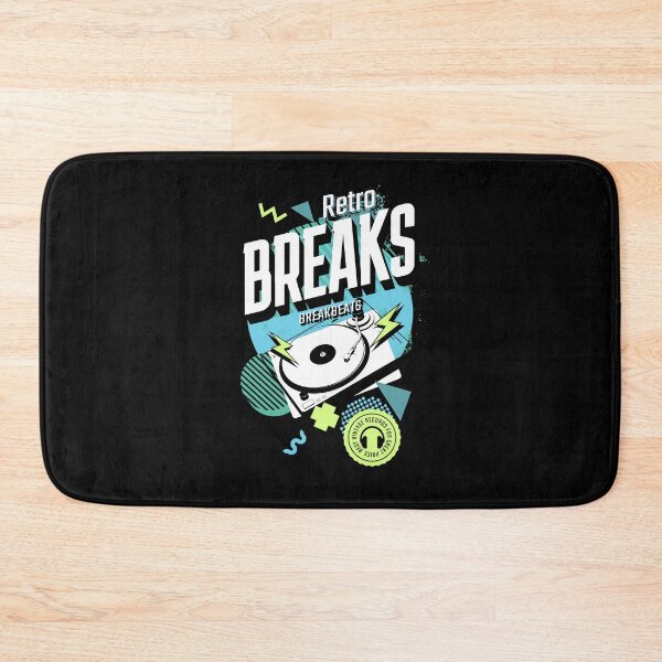 Item preview, BREAKBEAT  - Retro Breaks Turntable (white/blue/green) designed and sold by Discothreadz.