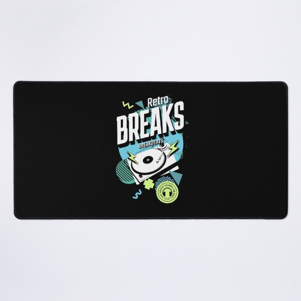 Item preview, BREAKBEAT  - Retro Breaks Turntable (white/blue/green) designed and sold by Discothreadz.