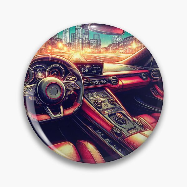 Item preview, Sports Car Interior - City at Night designed and sold by AmberRoseWrites.