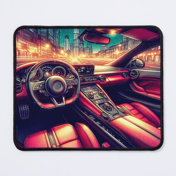 Item preview, Sports Car Interior - City at Night designed and sold by AmberRoseWrites.