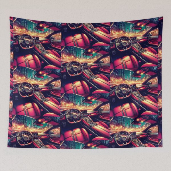 Item preview, Sports Car Interior - City at Night designed and sold by AmberRoseWrites.