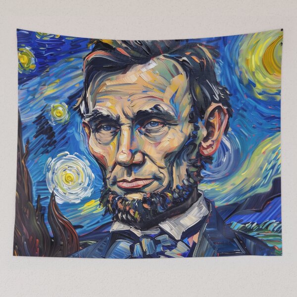 Item preview, Abraham Lincoln | Painting in the style of Vincent van Gogh designed and sold by ComicsFactory.