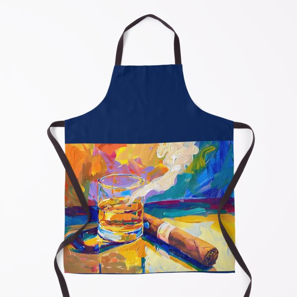 Artikelvorschau, Harmonische Kontraste – kühne Geometrie trifft auf ausdrucksstarke Pinselstriche in der Zigarren- und Whisky-Kunst entworfen und verkauft von OlfactoART Studio.