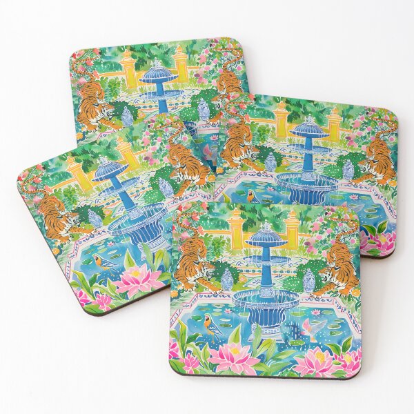 Item preview, Tigers near fountain in Moroccan garden designed and sold by SophieClimaArt.