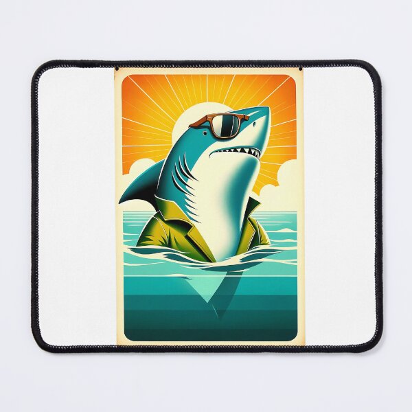 Item preview, Shark in Sunglasses Aloha Retro Hawaii Beach Jawsome designed and sold by ArtFromBeyond.