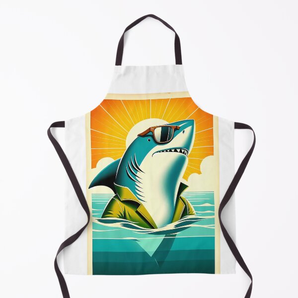 Item preview, Shark in Sunglasses Aloha Retro Hawaii Beach Jawsome  designed and sold by ArtFromBeyond.