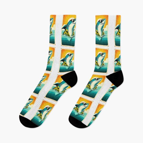 Item preview, Shark in Sunglasses Aloha Retro Hawaii Beach Jawsome  designed and sold by ArtFromBeyond.