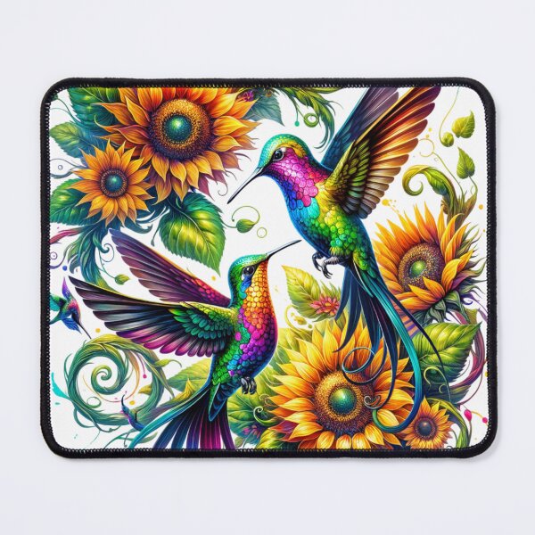 Item preview, Floral Sunflower Hummingbird Nature designed and sold by AnalajiaDesigns.