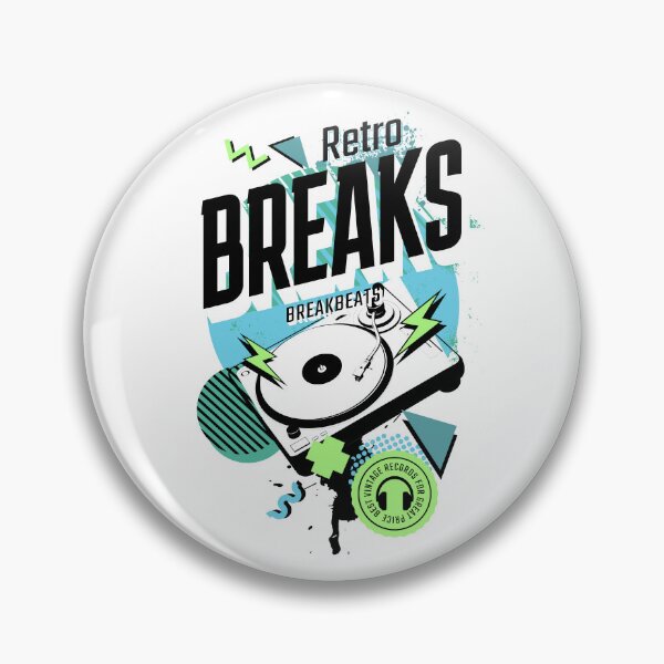 Item preview, BREAKBEAT  - Retro Breaks Turntable  (Black/blue/green)  designed and sold by Discothreadz.