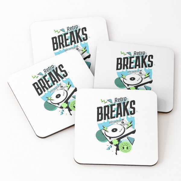 Item preview, BREAKBEAT  - Retro Breaks Turntable  (Black/blue/green)  designed and sold by Discothreadz.