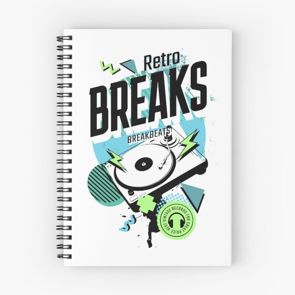 Item preview, BREAKBEAT  - Retro Breaks Turntable  (Black/blue/green)  designed and sold by Discothreadz.