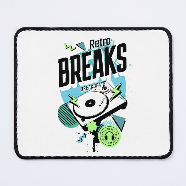 Item preview, BREAKBEAT - Retro Breaks Turntable (Black/blue/green) designed and sold by Discothreadz.