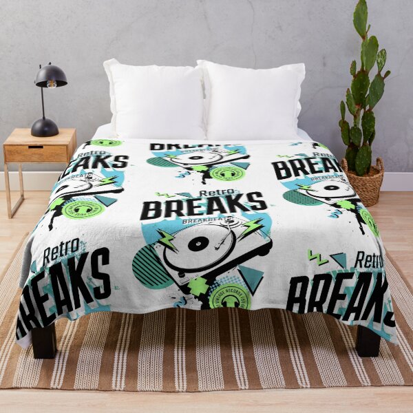 Item preview, BREAKBEAT  - Retro Breaks Turntable  (Black/blue/green)  designed and sold by Discothreadz.