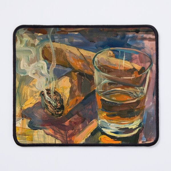 Artikelvorschau, Whiskey Whirlwind – Kräftige Pinselstriche und geometrische Formen im Zigarrentanz entworfen und verkauft von OlfactoART Studio.