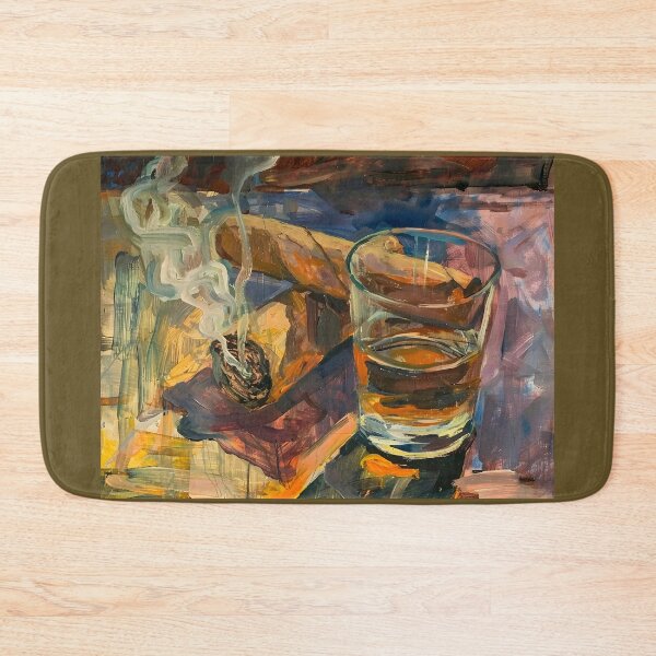 Artikelvorschau, Whiskey Whirlwind – Kräftige Pinselstriche und geometrische Formen im Zigarrentanz entworfen und verkauft von OlfactoART Studio.