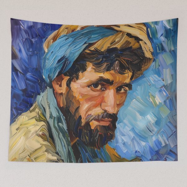Item preview, Afghani man | Painting in the style of Vincent van Gogh designed and sold by ComicsFactory.