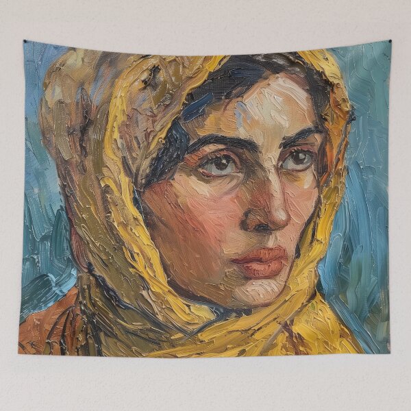 Item preview, Afghani woman | Painting in the style of Vincent van Gogh designed and sold by ComicsFactory.
