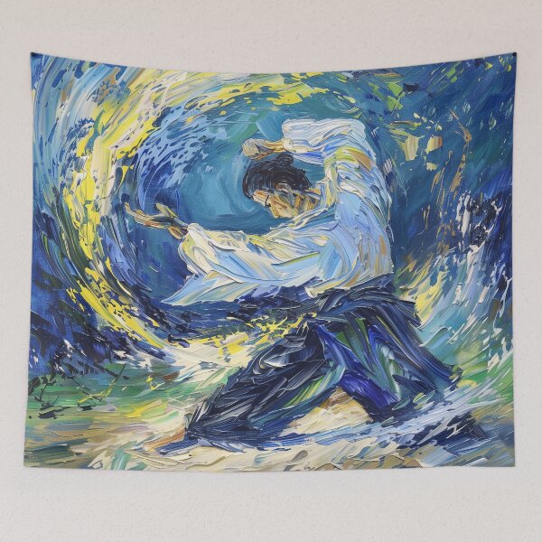 Item preview, Aikido fighter | Painting in the style of Vincent van Gogh designed and sold by ComicsFactory.