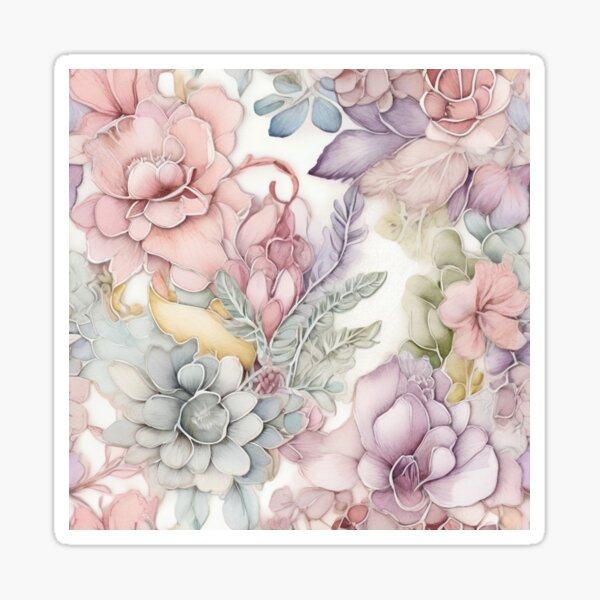 Item preview, Pastel Lace Bouquet: Lavender, Baby Pink, and Purple Vintage Floral Watercolor Enchantment designed and sold by roon-ai.