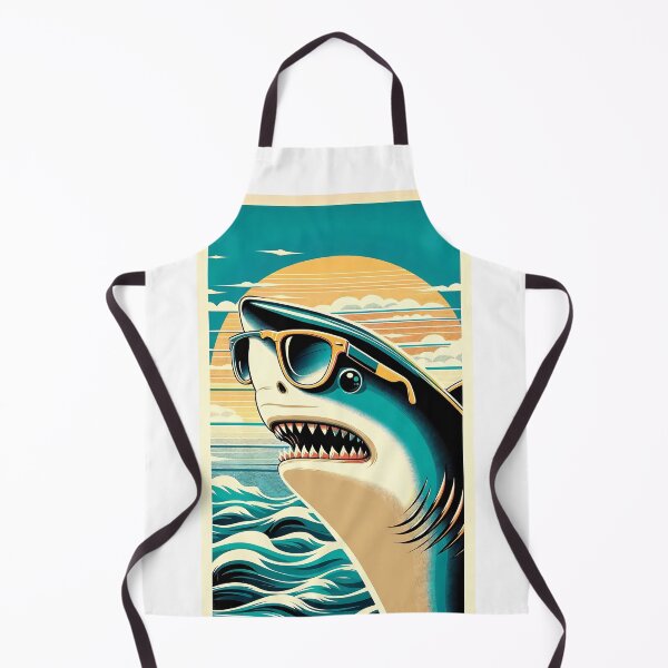Item preview, Shark in Sunglasses Aloha Retro Hawaii Beach Jawsome  designed and sold by ArtFromBeyond.