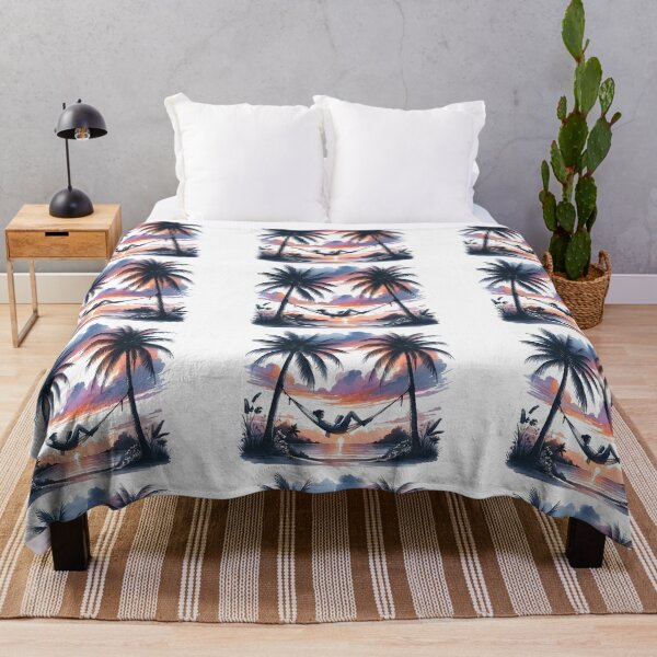 Item preview, Serene Hammock Sunset in Tropical Paradise designed and sold by Rafaelmg503.